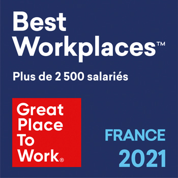 Best Workplaces - Plus de 2500 salariés. Great place to work. France 2021